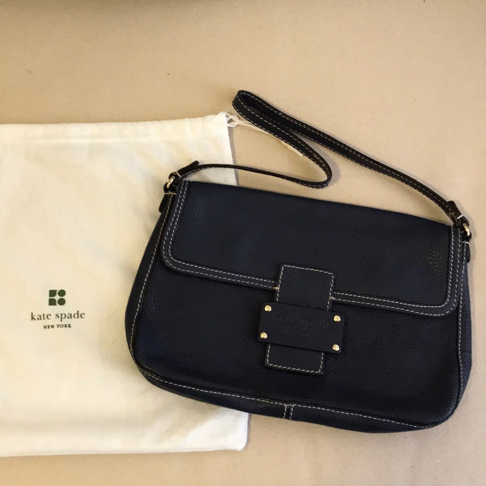 Kate Spade NY Blue Pebble Leather Shoulder Bag